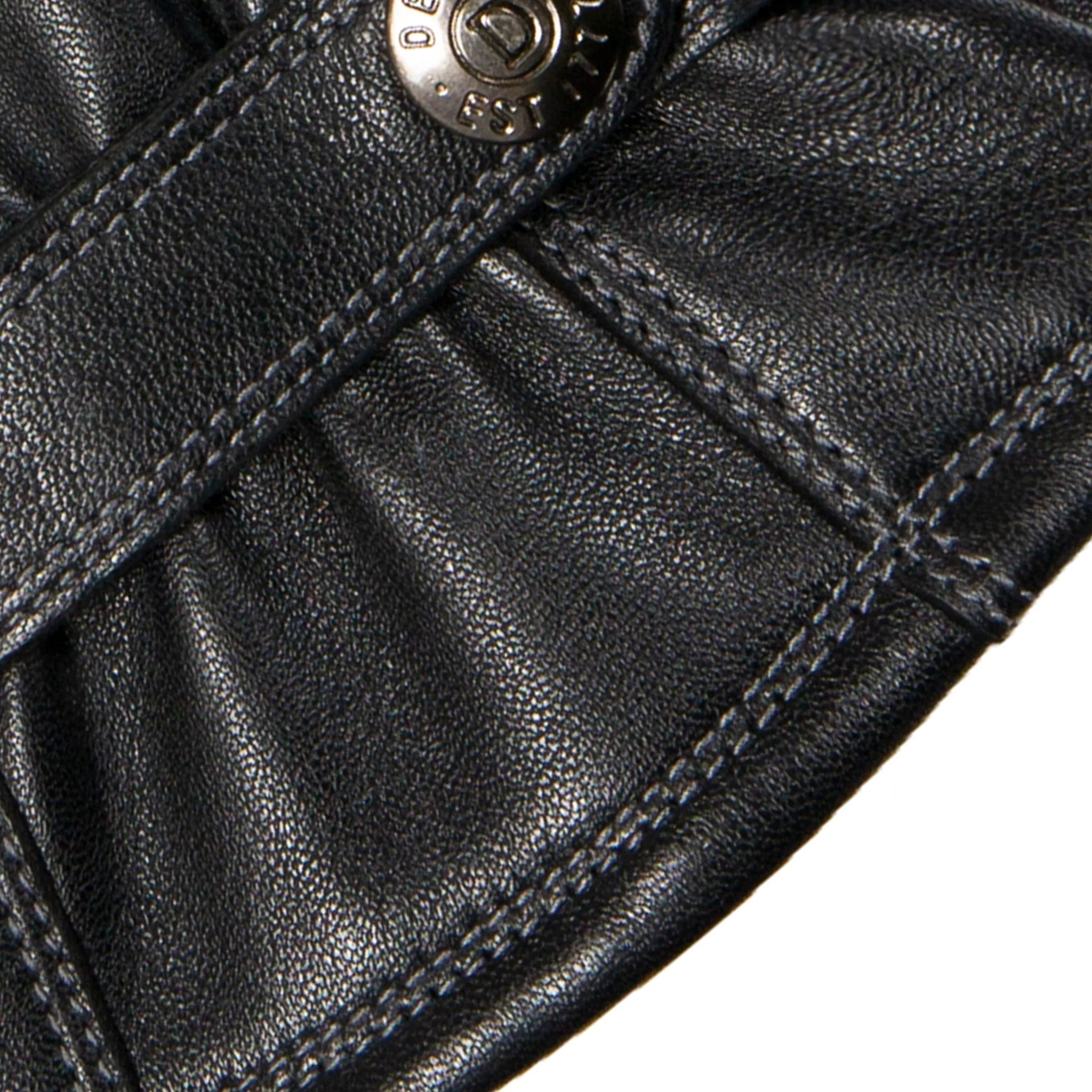 Men’s Touchscreen Lined Leather Gloves with Contrast Stitching - Image 12