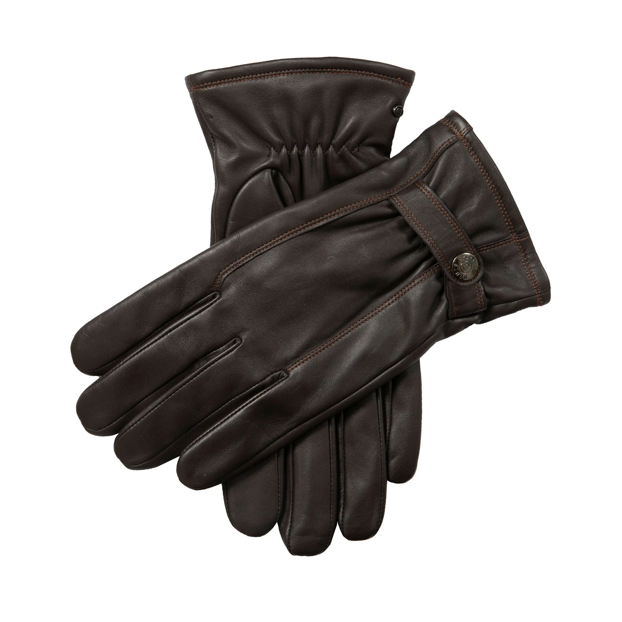 Men’s Touchscreen Lined Leather Gloves with Contrast Stitching - Image 13