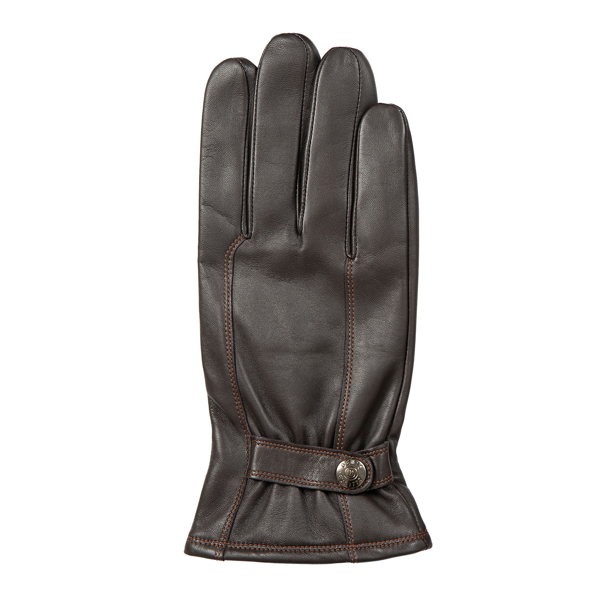 Men’s Touchscreen Lined Leather Gloves with Contrast Stitching - Image 15