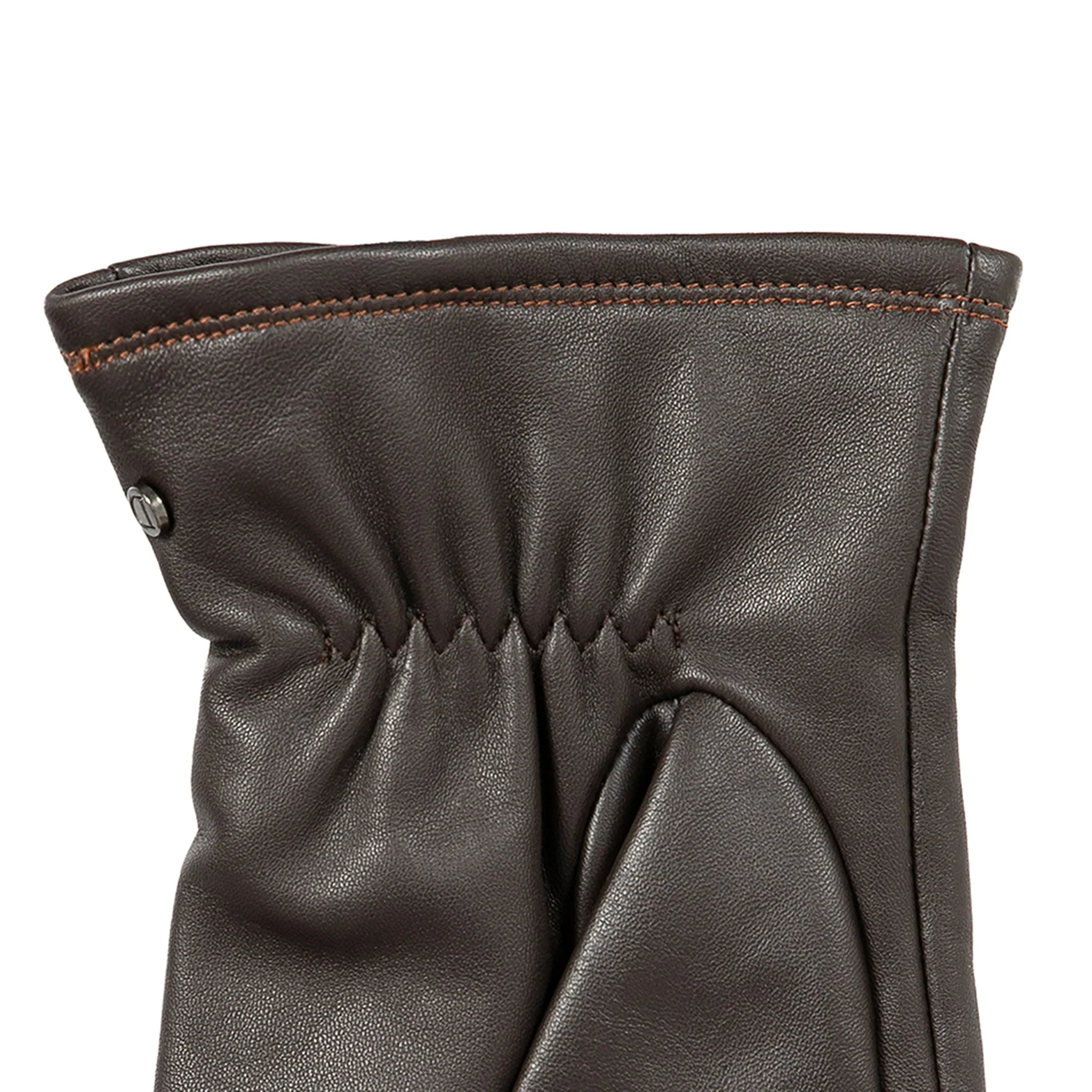 Men’s Touchscreen Lined Leather Gloves with Contrast Stitching - Image 18