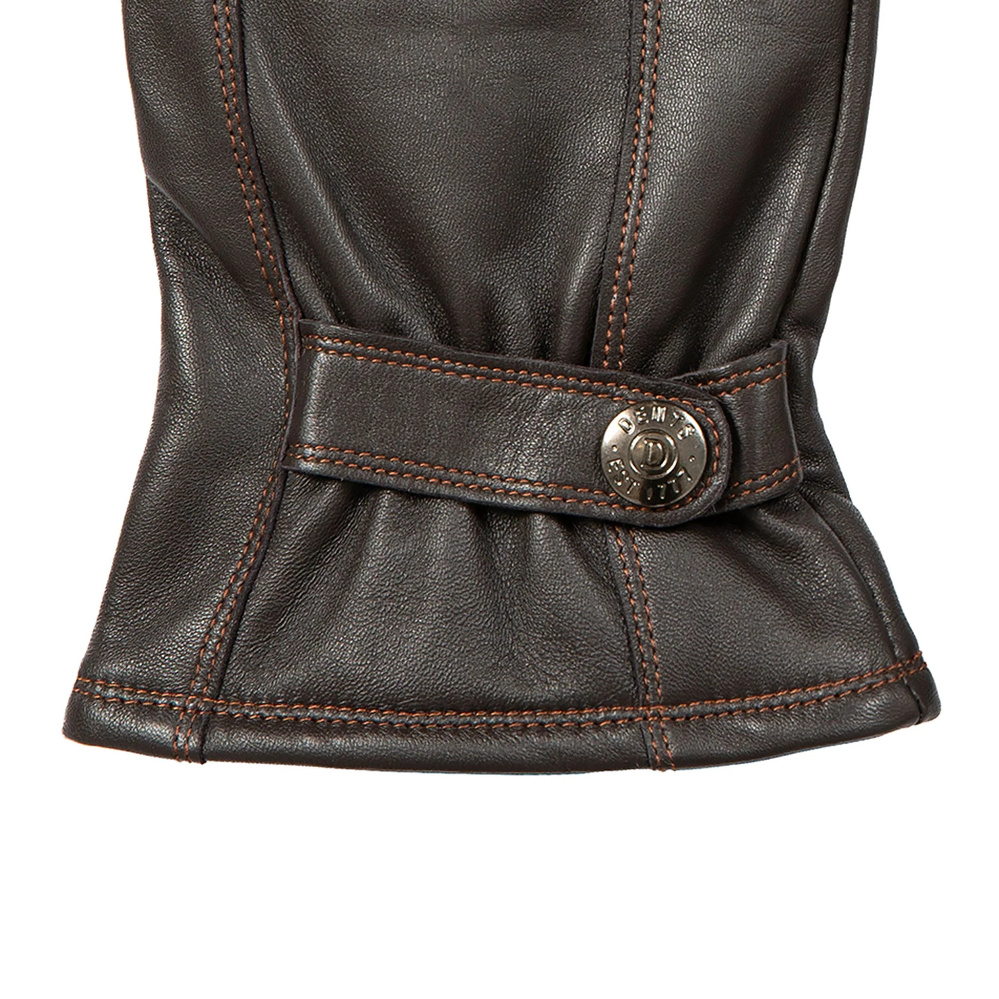 Men’s Touchscreen Lined Leather Gloves with Contrast Stitching - Image 19