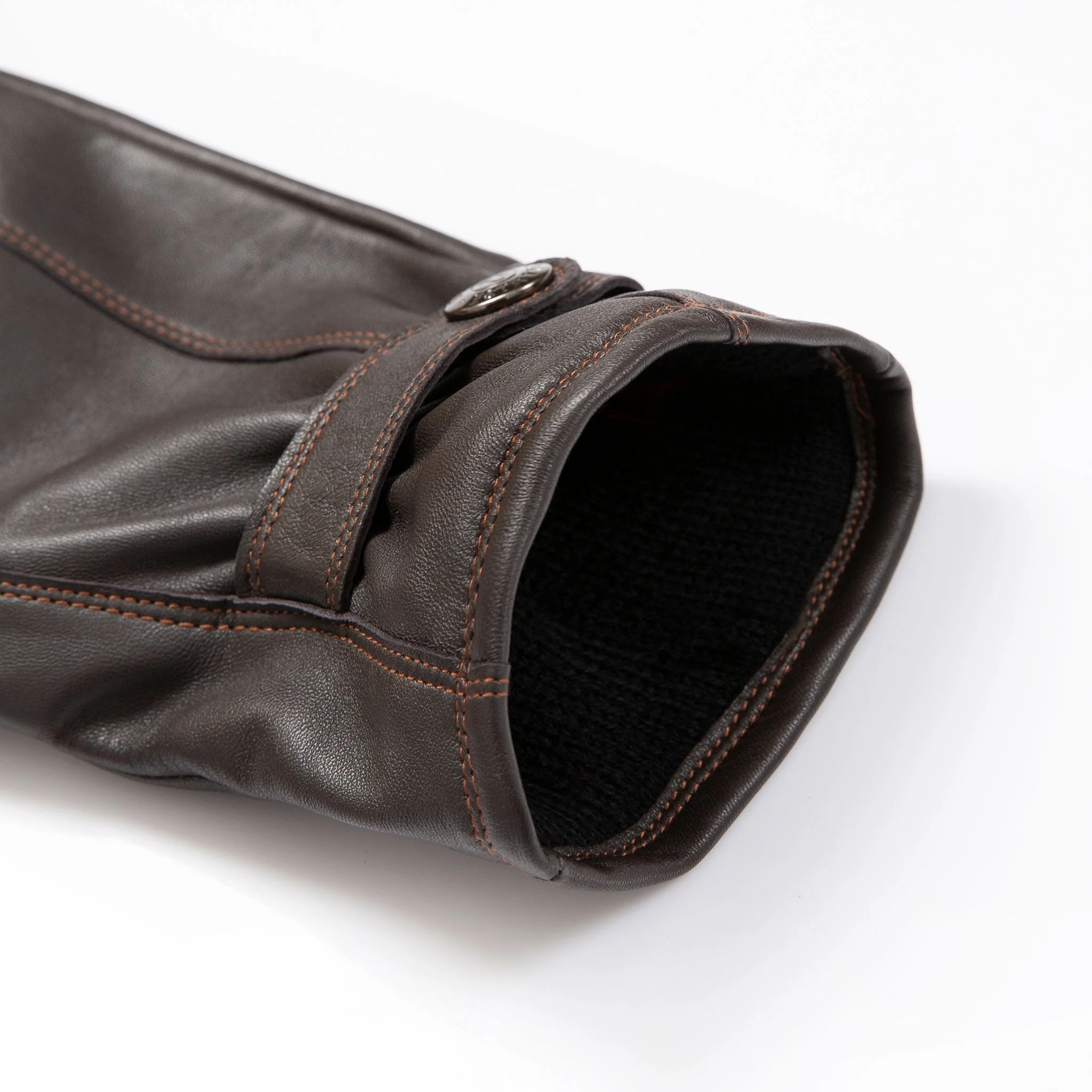 Men’s Touchscreen Lined Leather Gloves with Contrast Stitching - Image 21