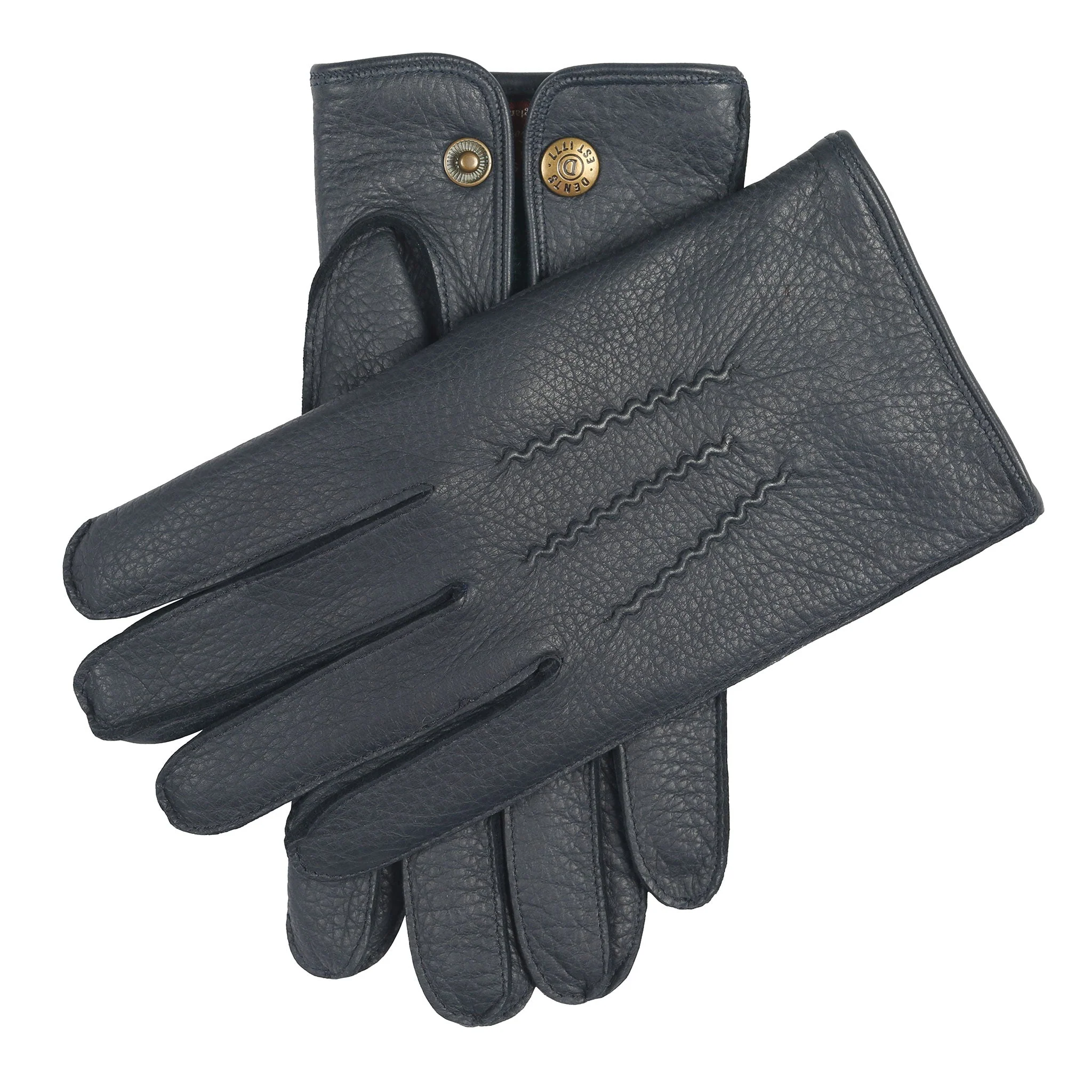 Men's Heritage Three-Point Cashmere-Lined Deerskin Leather Gloves - Image 4