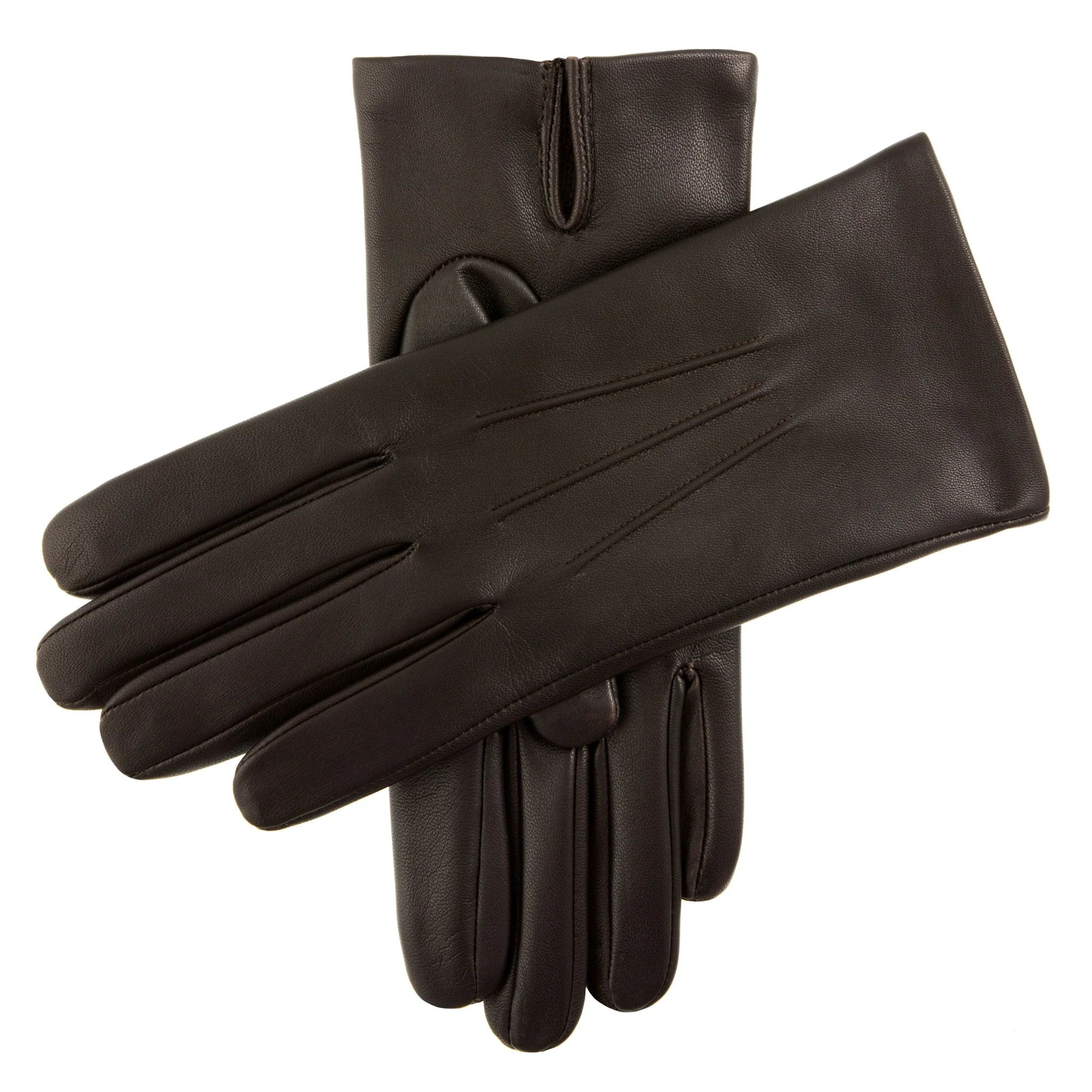 Men's Three-Point Cashmere-Lined Leather Gloves - Image 12
