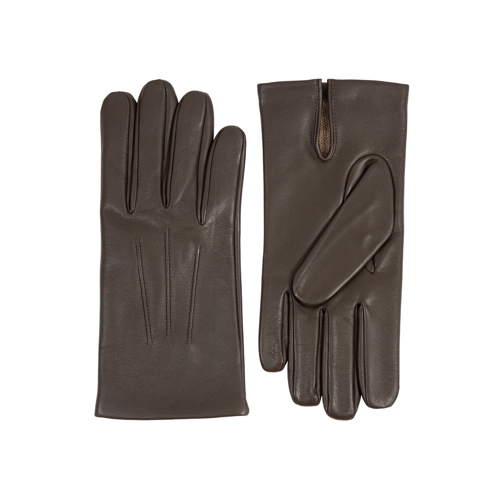 Men's Three-Point Cashmere-Lined Leather Gloves - Image 13