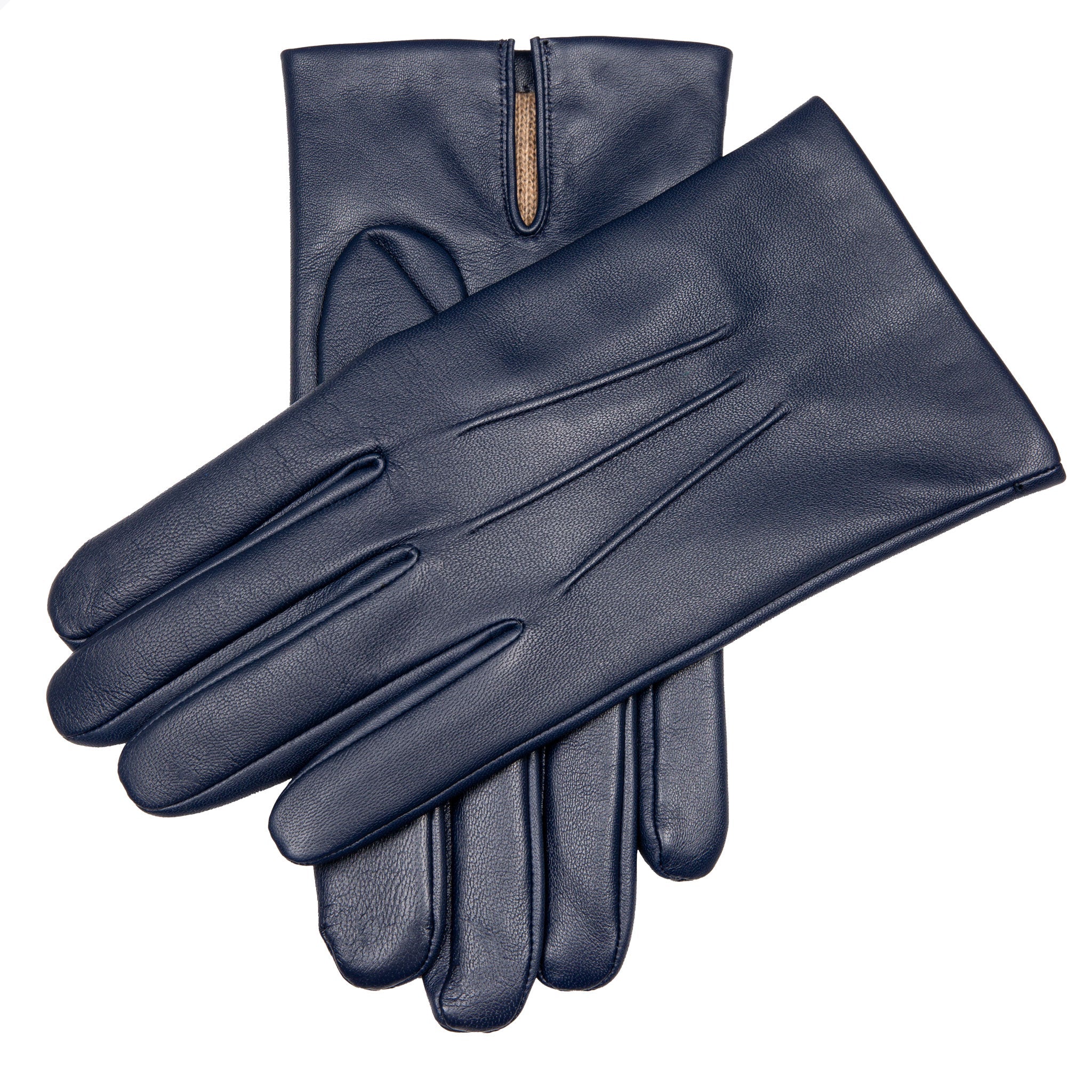Men's Three-Point Cashmere-Lined Leather Gloves - Image 35