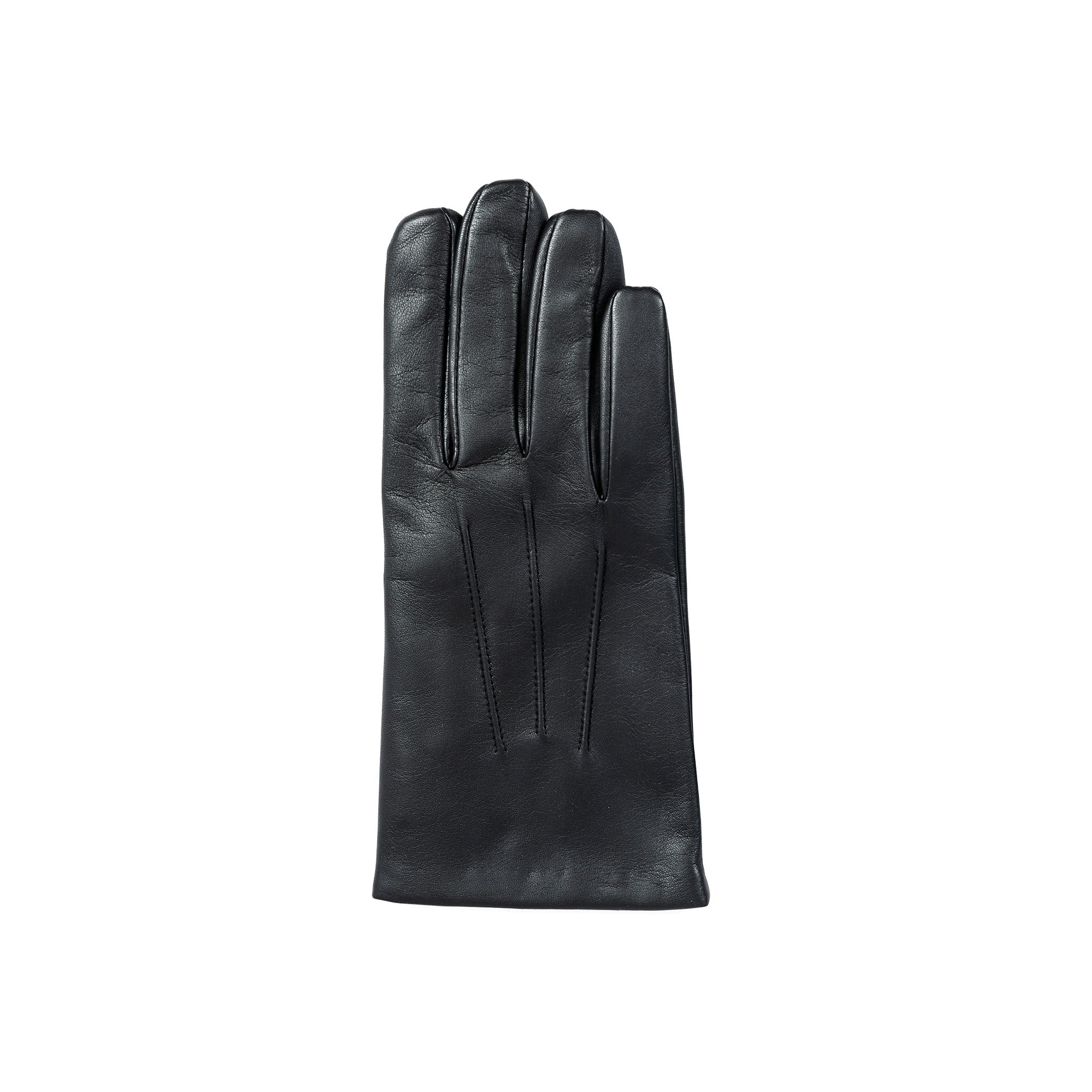 Men's Three-Point Cashmere-Lined Leather Gloves - Image 4