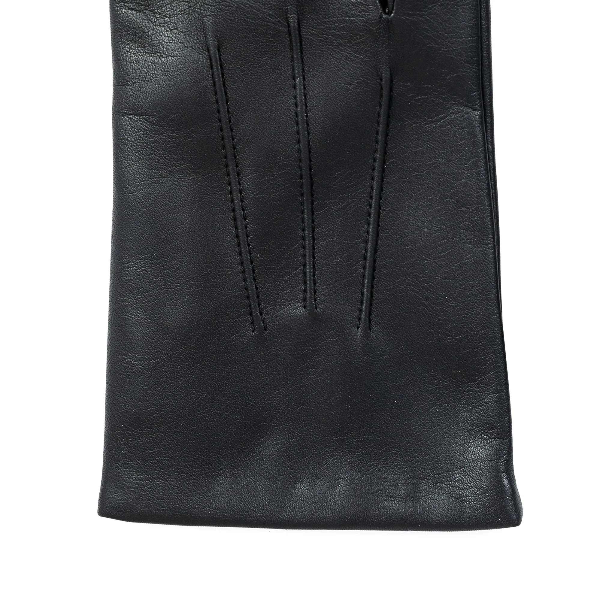 Men's Three-Point Cashmere-Lined Leather Gloves - Image 5