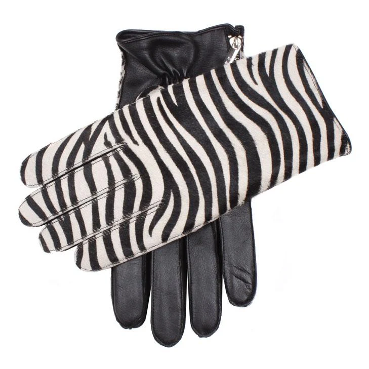 Men's Cashmere-Lined Ponyskin and Leather Gloves - Image 3