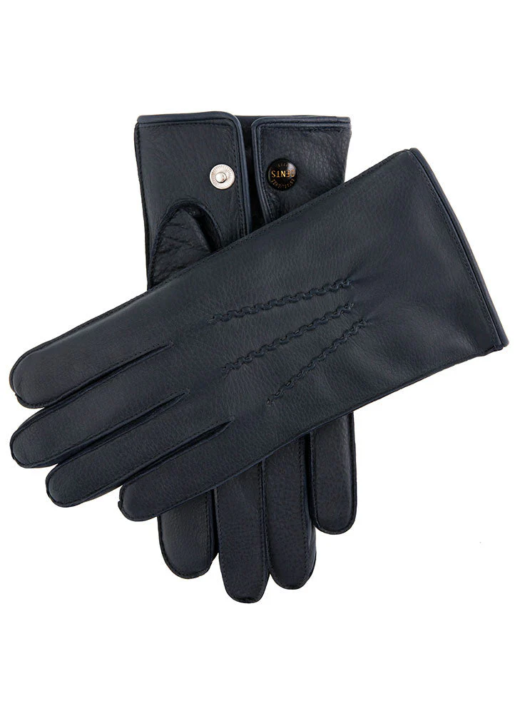 Men's Heritage Three-Point Fur-Lined Deerskin Leather Gloves - Image 3