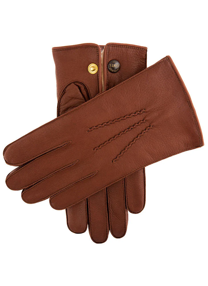 Men's Heritage Three-Point Fur-Lined Deerskin Leather Gloves - Image 4
