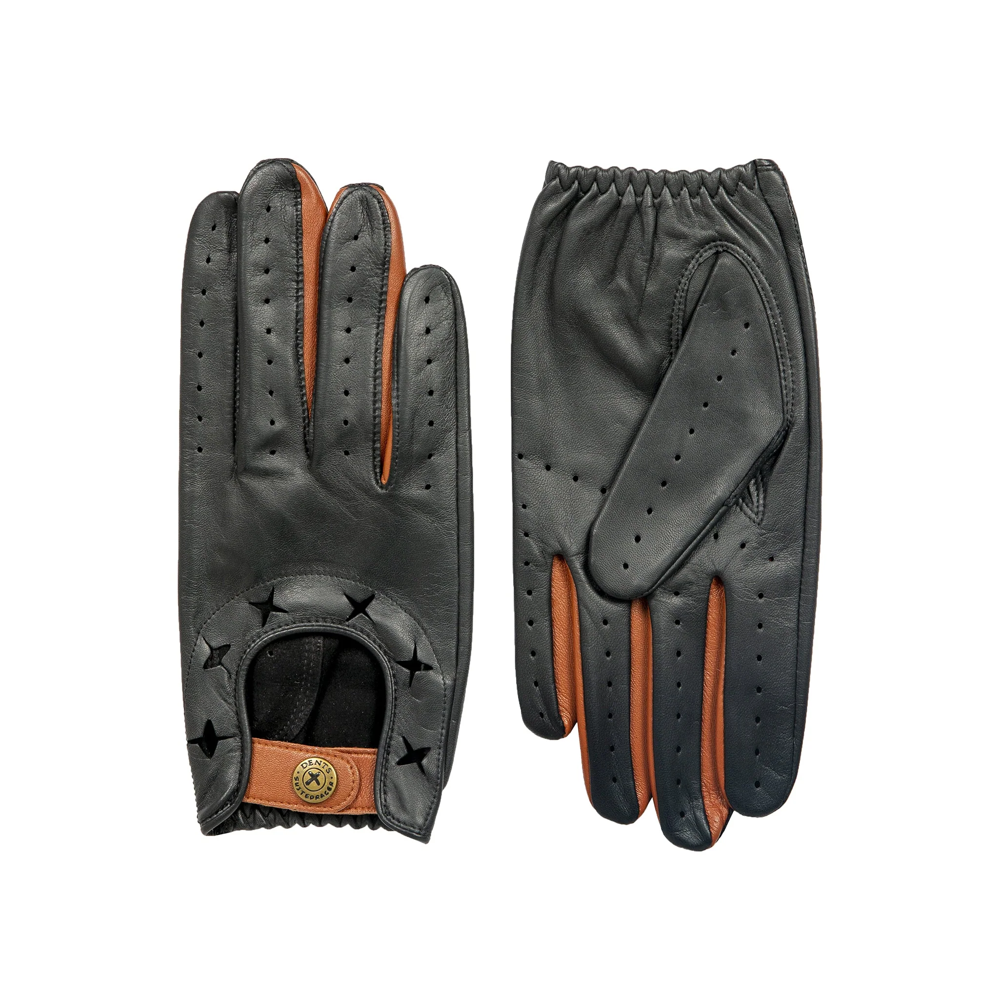 Men's The Suited Racer Two-Colour Leather Driving Gloves - Image 23