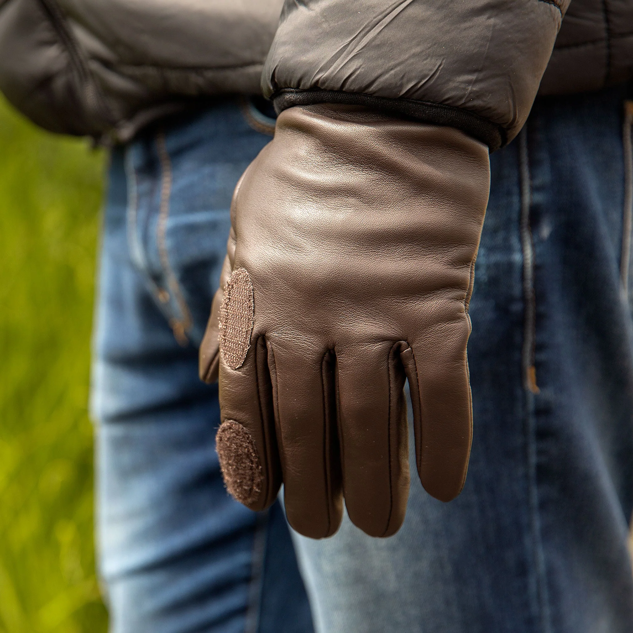 Men's Water-Resistant Fleece-Lined Leather Shooting Gloves - Image 3