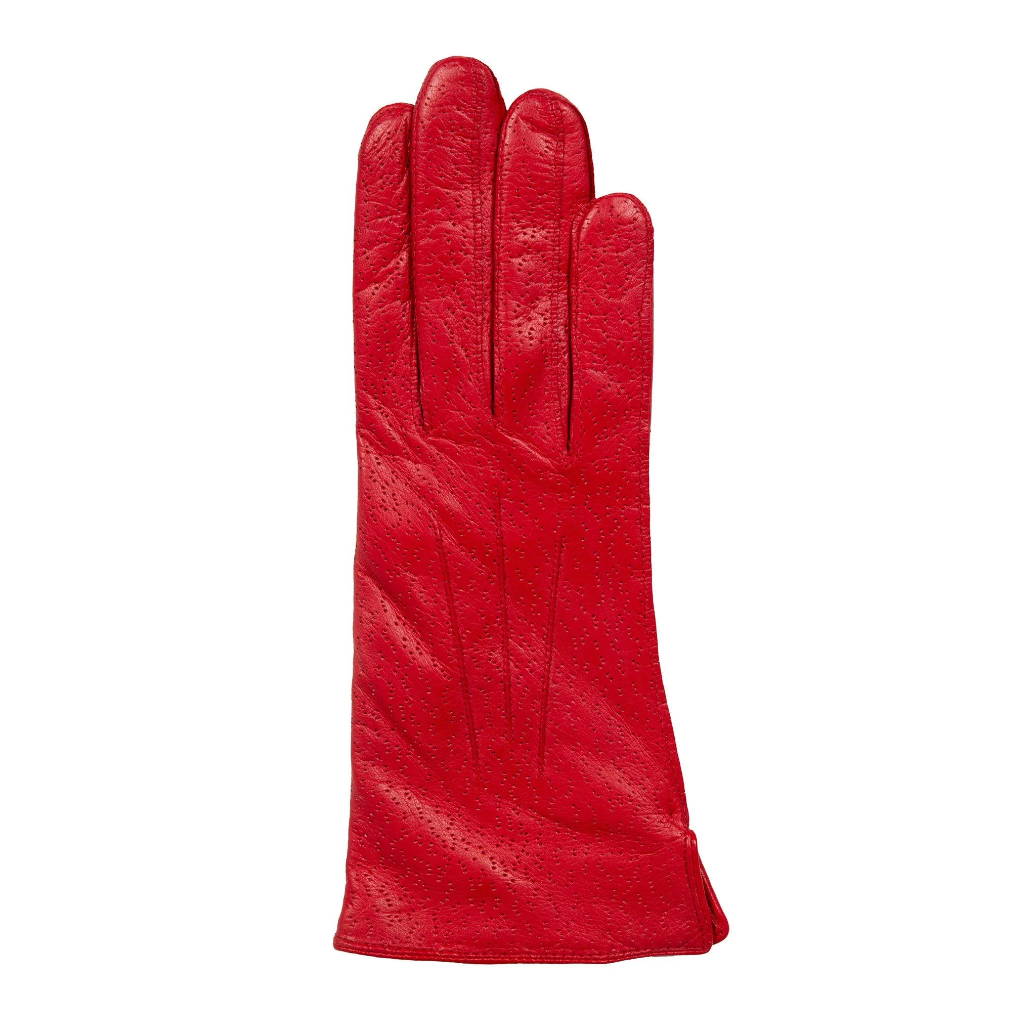 Women's Three-Point Lined Imitation Peccary Leather Gloves - Image 16