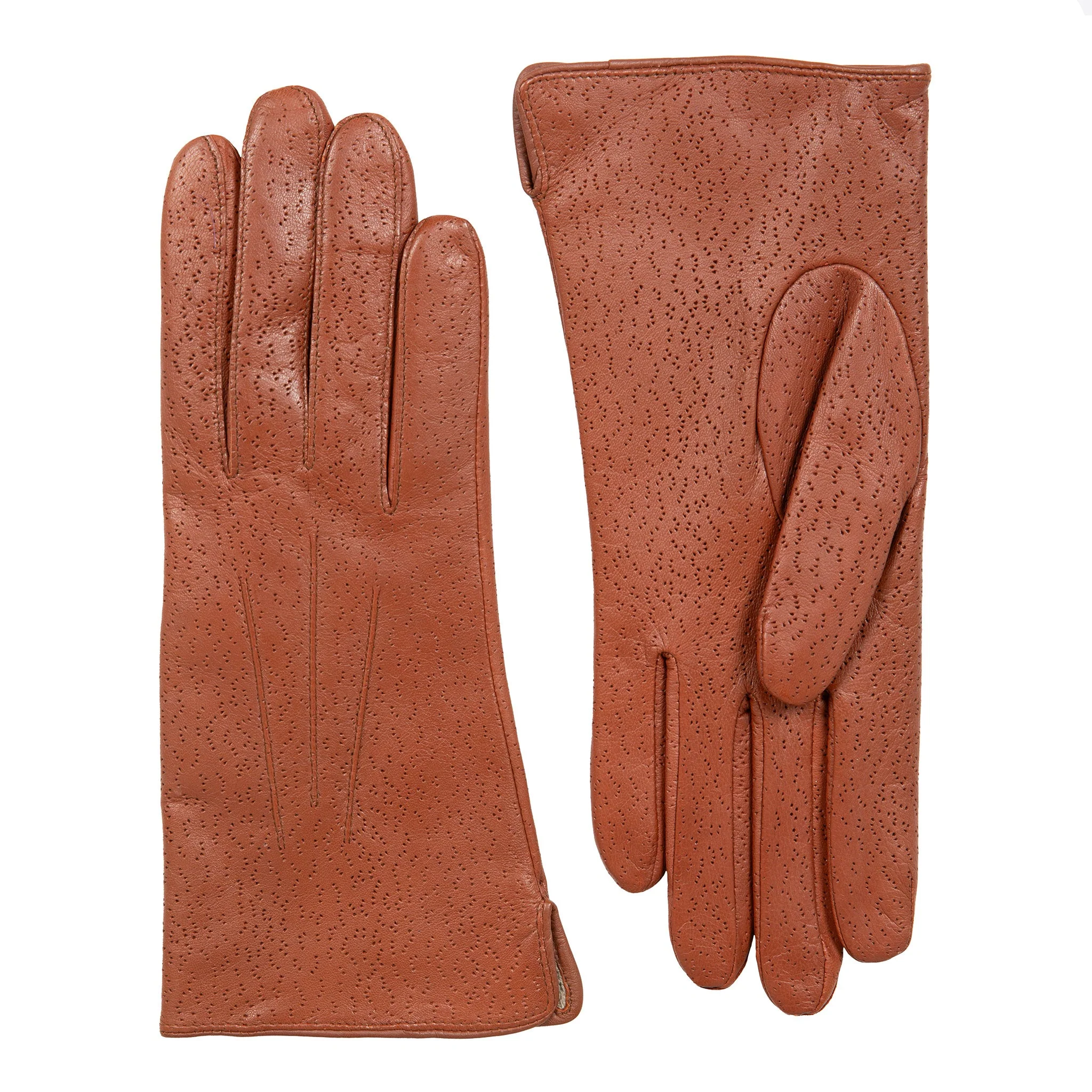 Women's Three-Point Lined Imitation Peccary Leather Gloves - Image 49