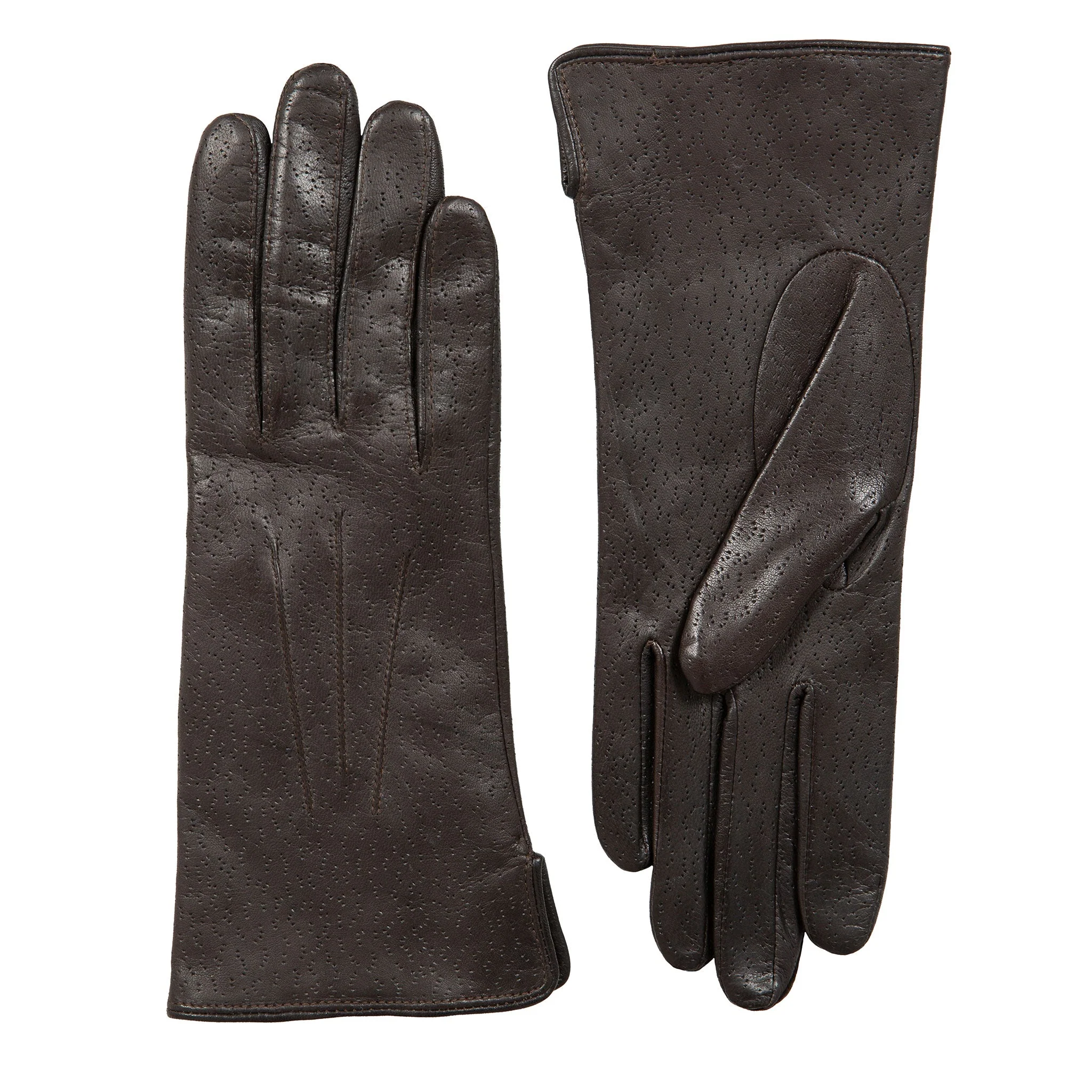 Women's Three-Point Lined Imitation Peccary Leather Gloves - Image 5