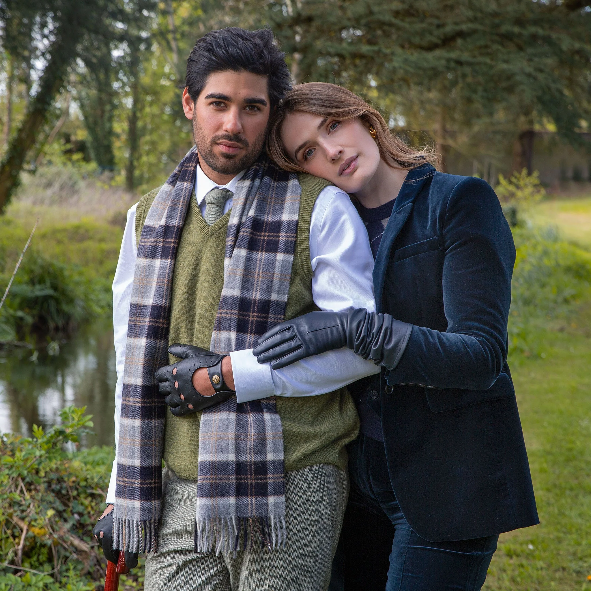 Women's Single-Point Long Above-Elbow Lined Leather Gloves - Image 101