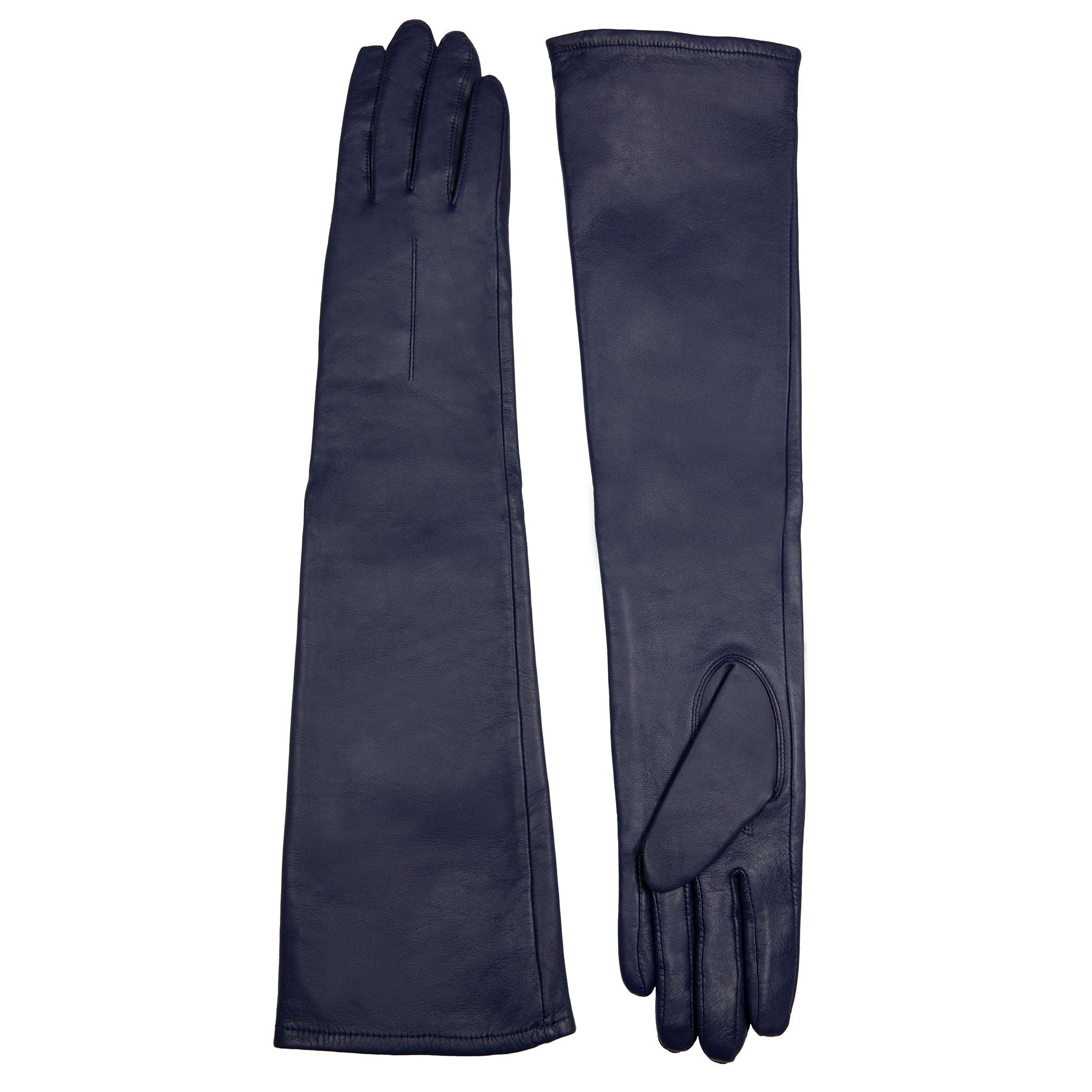 Women's Single-Point Long Above-Elbow Lined Leather Gloves - Image 102