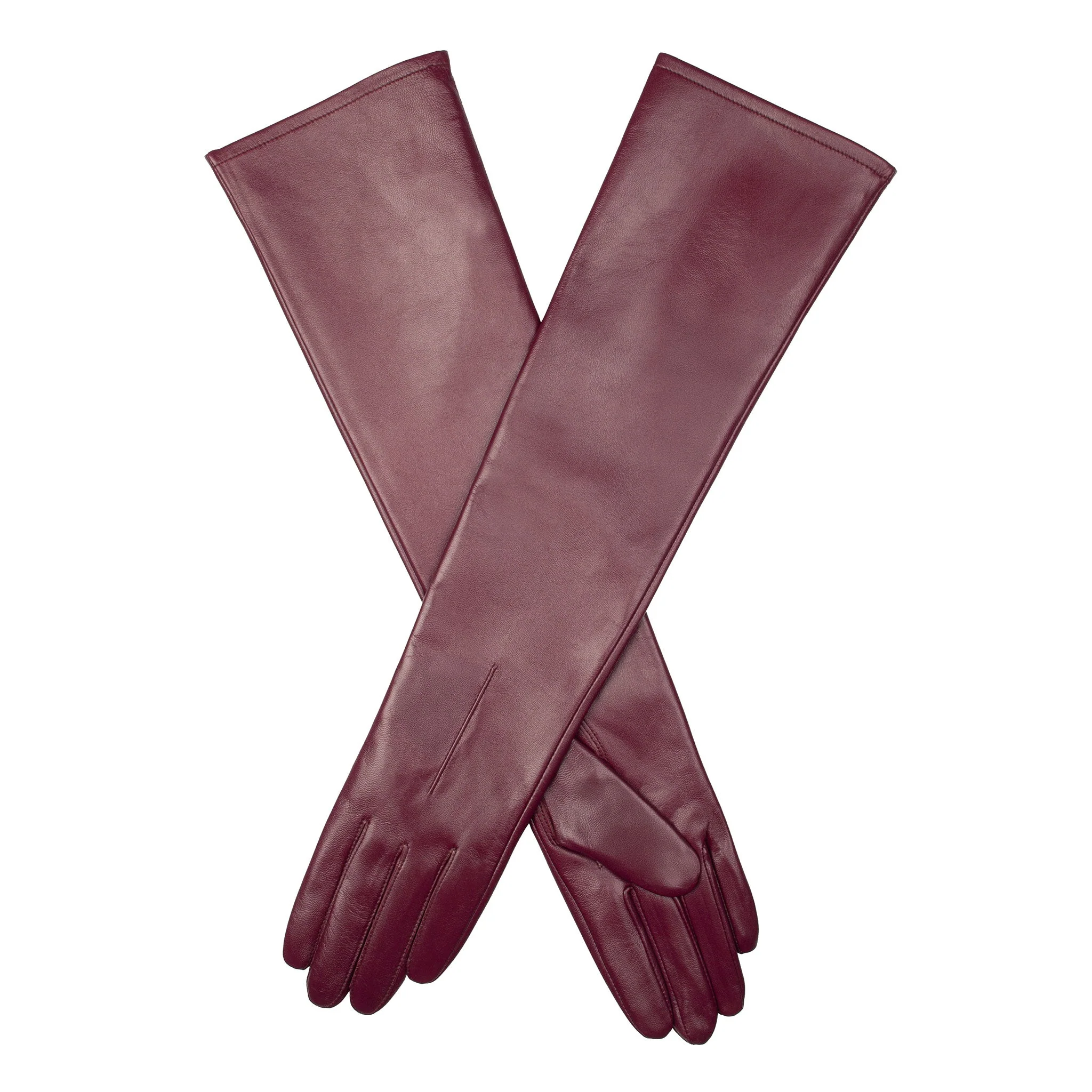 Women's Single-Point Long Above-Elbow Lined Leather Gloves - Image 120