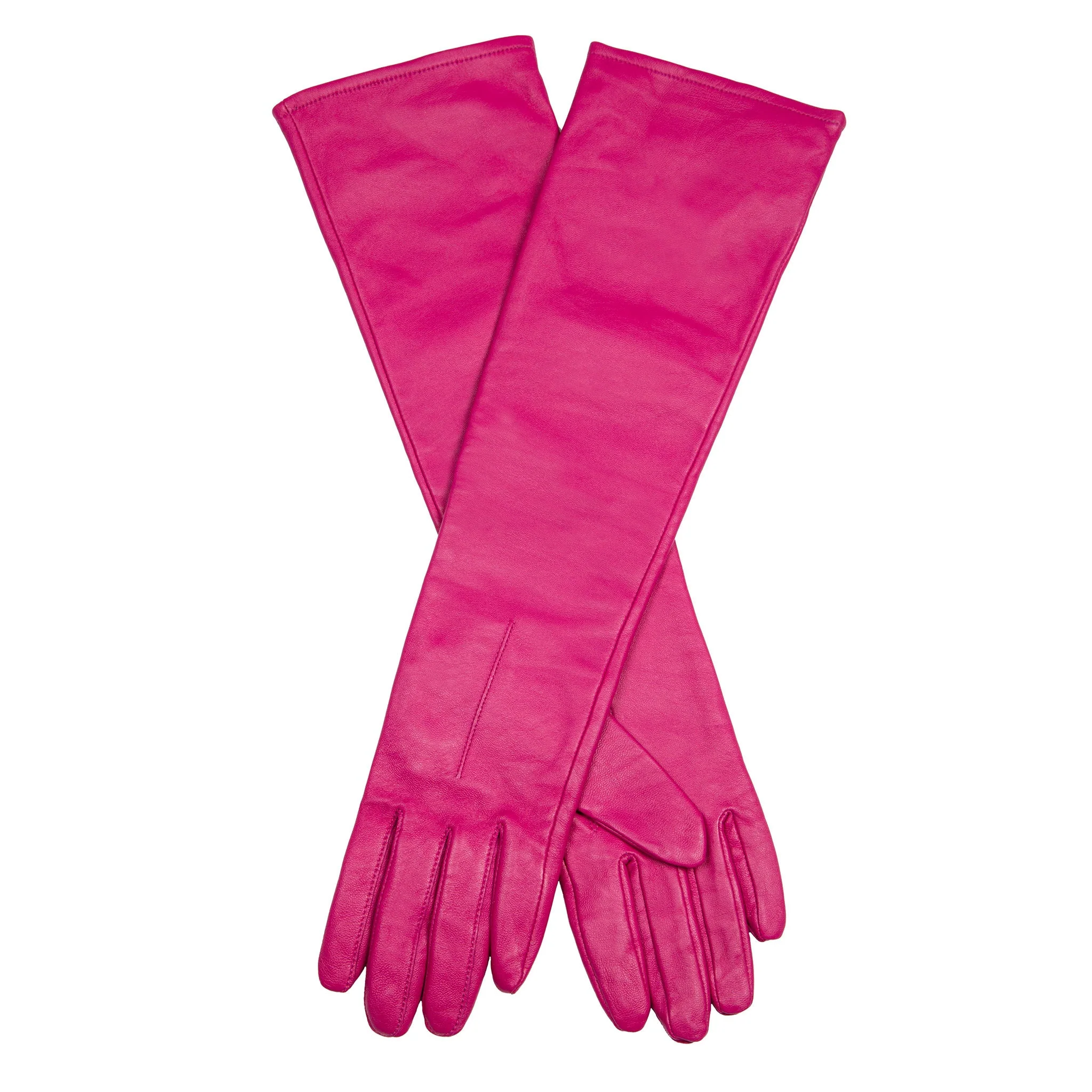 Women's Single-Point Long Above-Elbow Lined Leather Gloves - Image 13