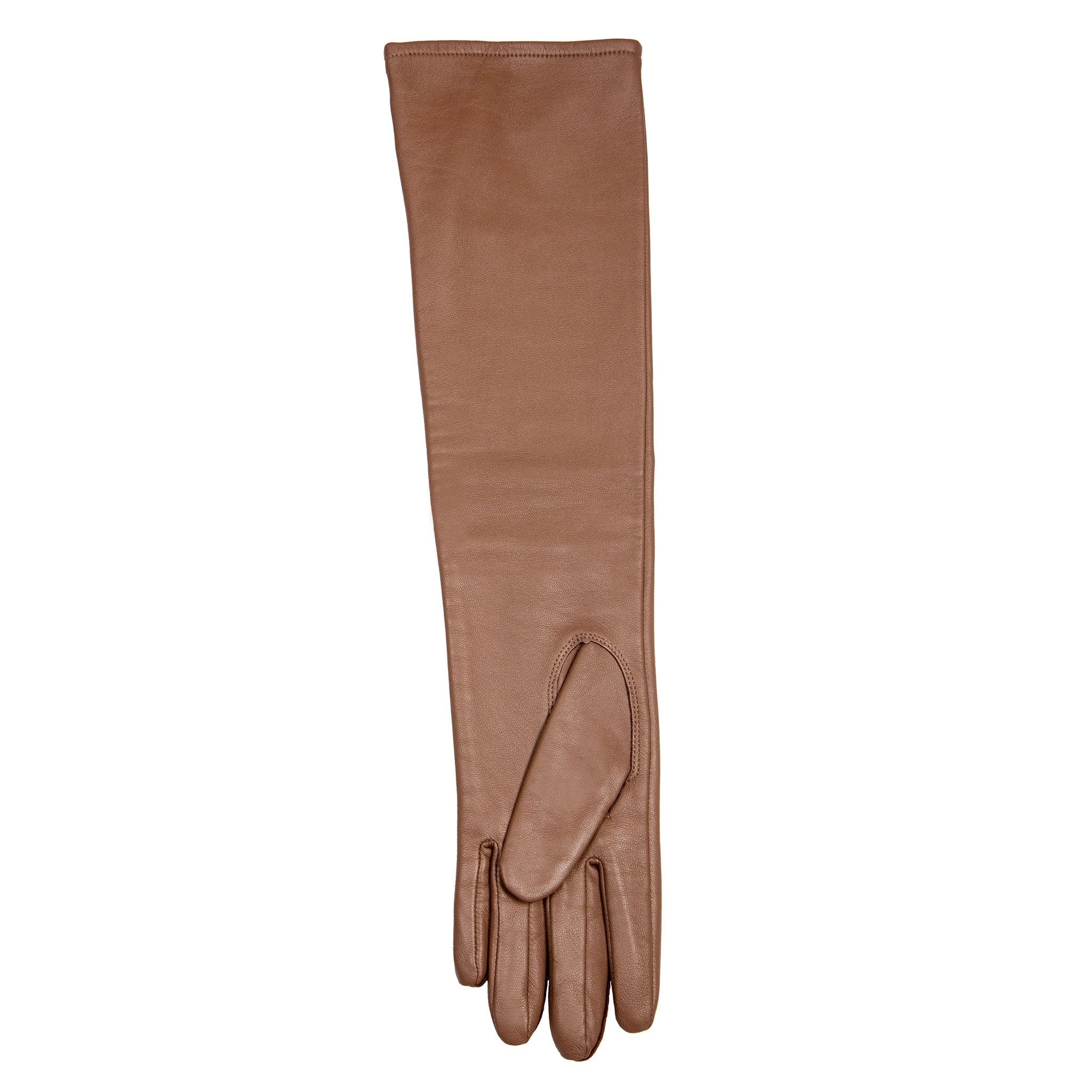 Women's Single-Point Long Above-Elbow Lined Leather Gloves - Image 136