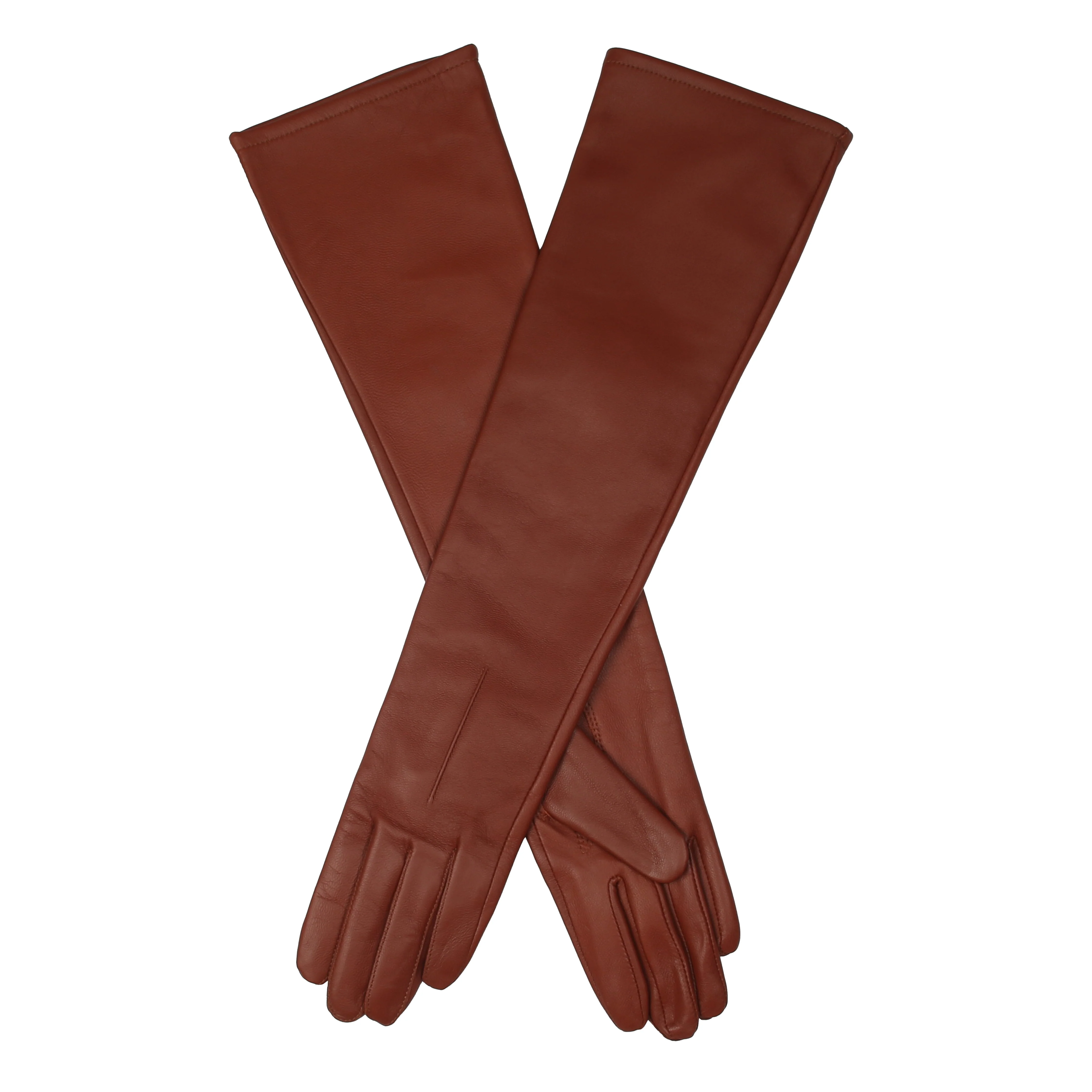 Women's Single-Point Long Above-Elbow Lined Leather Gloves - Image 37