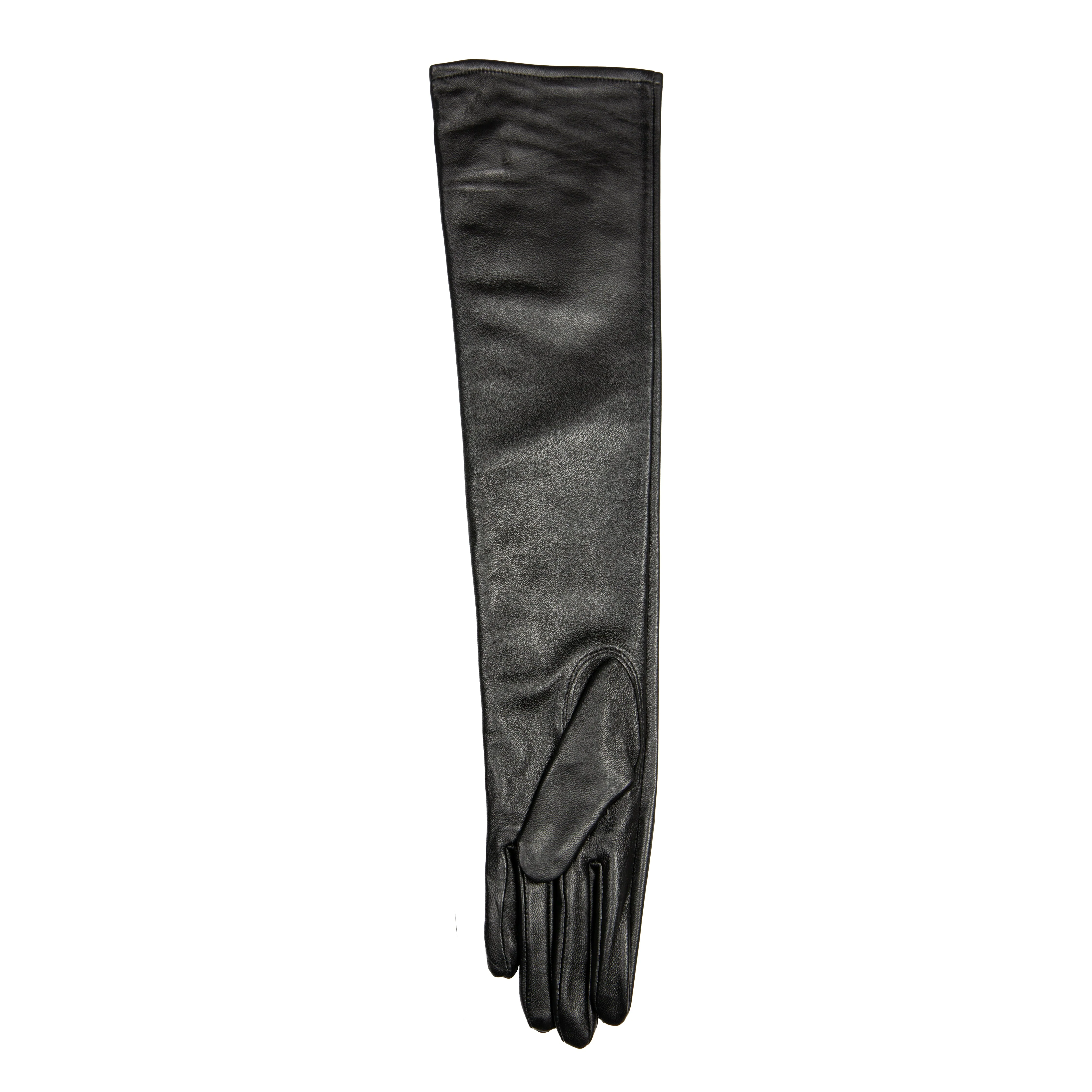 Women's Single-Point Long Above-Elbow Lined Leather Gloves - Image 69