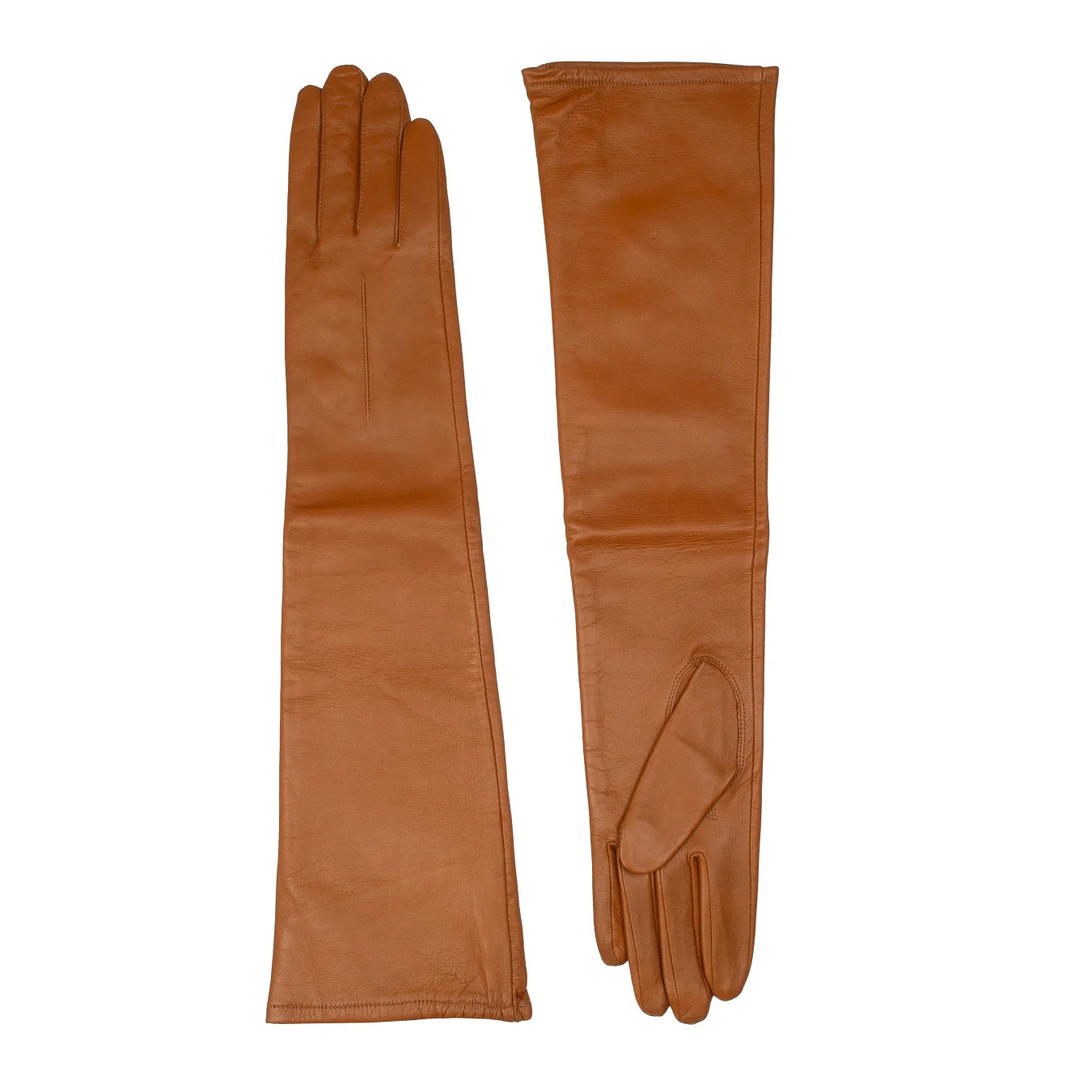 Women's Single-Point Long Above-Elbow Lined Leather Gloves - Image 79
