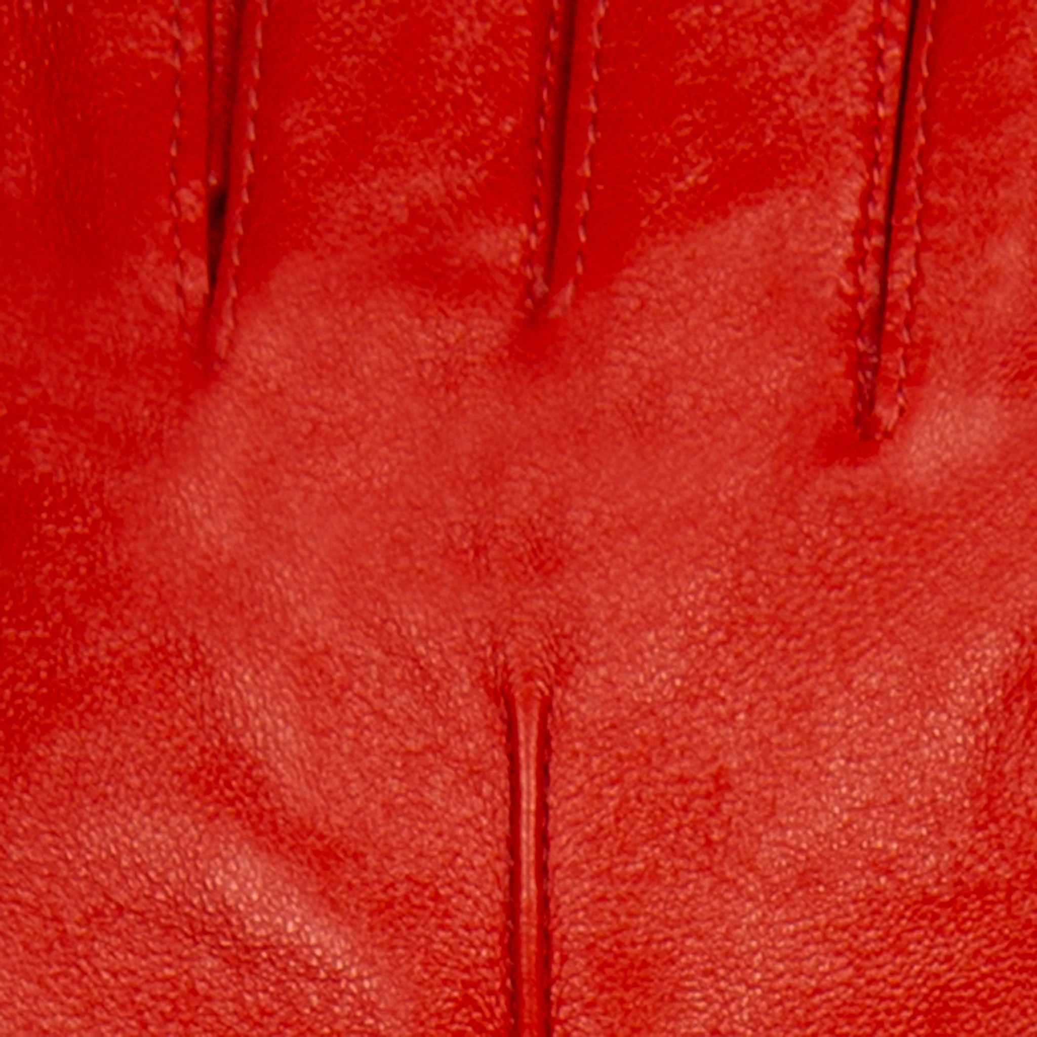 Women's Single-Point Long Above-Elbow Lined Leather Gloves - Image 9